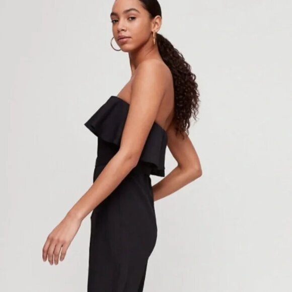 Aritzia Babaton Altamiro Flutter Jumpsuit Black Size 4 - Picture 4 of 10